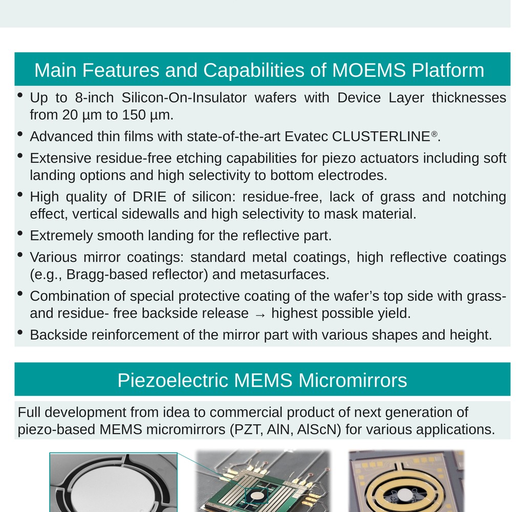 Microspecchi MEMS piezoelettrici